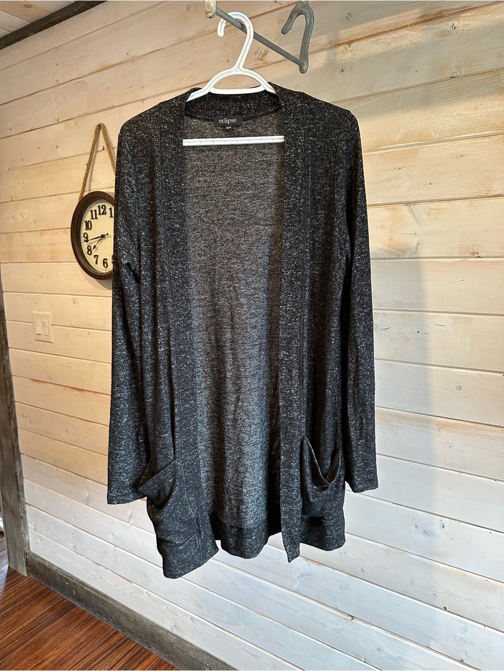 Eclipse | Heathered Grey Open Front Cardigan
